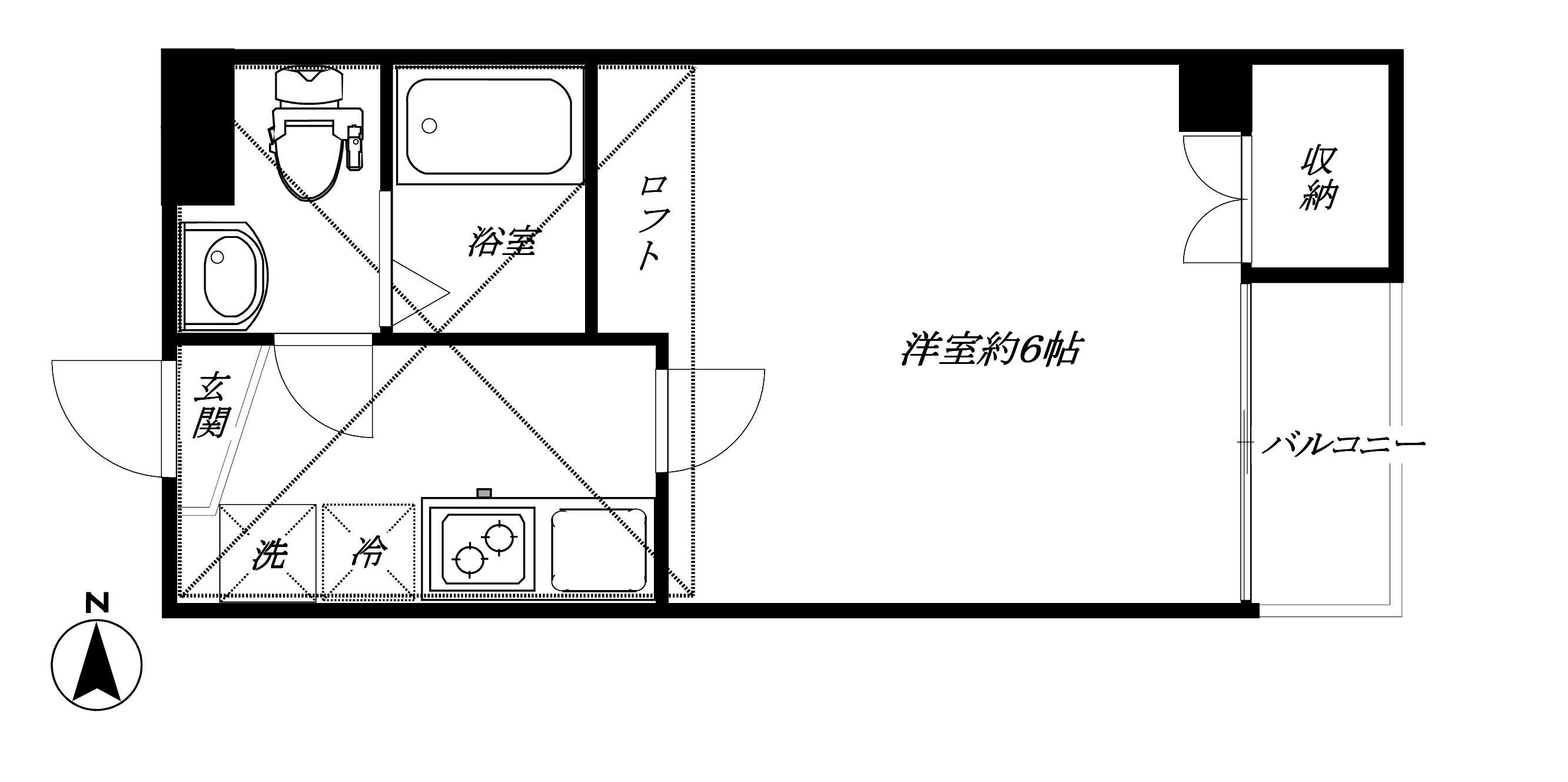 ベルメゾン旗の台(1K/3階)の間取り写真