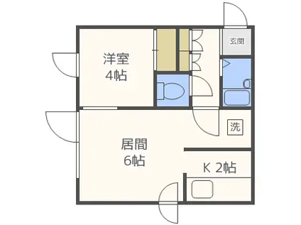 ルーセント22(1LDK/1階)の間取り写真