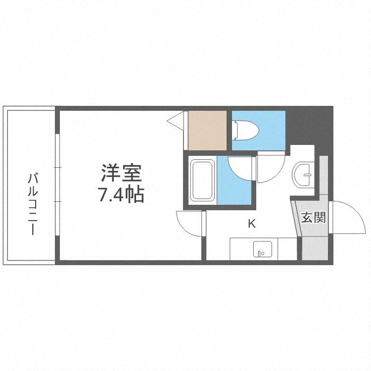 リアンジェ難波(1K/5階)の間取り写真
