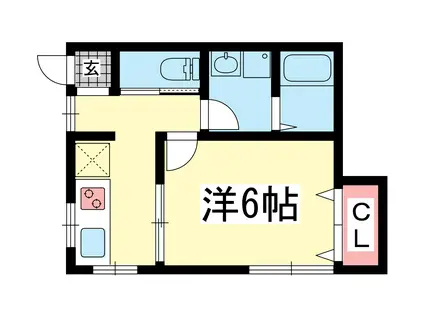 サンシャイン新神戸(1K/2階)の間取り写真