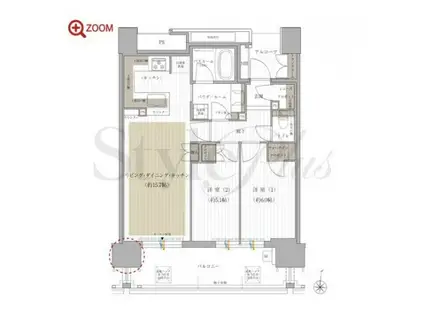 プレサンスタワー久屋大通ザ・レジデンス(2LDK/6階)の間取り写真