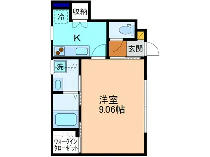 ノースクレスト(1K/1階)の間取り写真