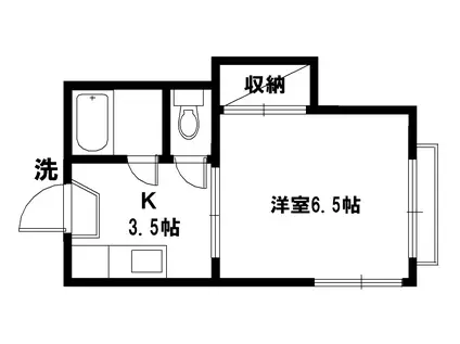 コーポノザワ(1K/1階)の間取り写真