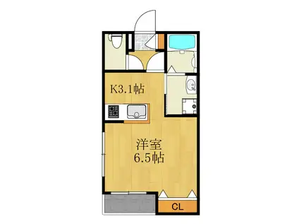 メゾン ド ノアール(1K/1階)の間取り写真