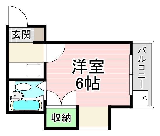 ルネサンス(1K/1階)の間取り写真