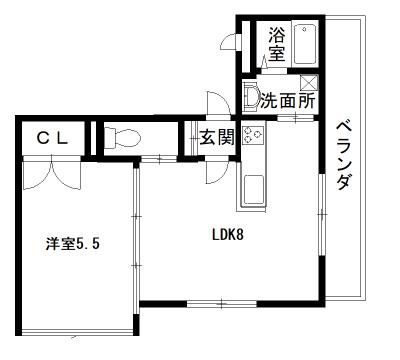 ケーズキューブ(1LDK/3階)の間取り写真