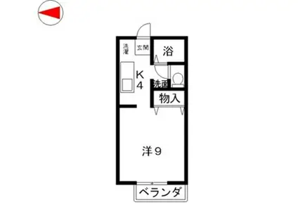 シャルマン三田 A(1K/2階)の間取り写真