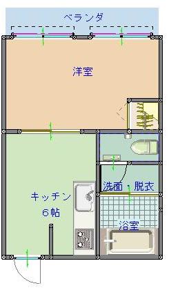 今川ビル(1DK/3階)の間取り写真