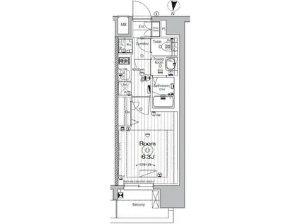 メイクス矢場町(1K/3階)の間取り写真