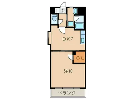 柳町アドレス(1DK/1階)の間取り写真