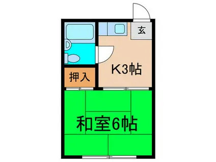 アパートメント草苑(1K/1階)の間取り写真
