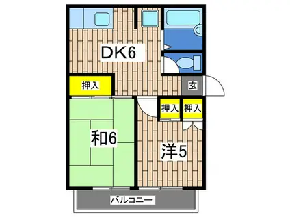 第二キヨミハイツ(2DK/2階)の間取り写真