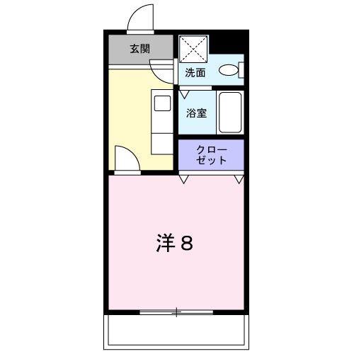 カーサハマ(1K/3階)の間取り写真