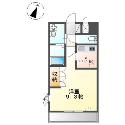 ソイエS(1K/2階)の間取り写真