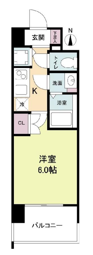 エス・キュート梅田東(1K/4階)の間取り写真
