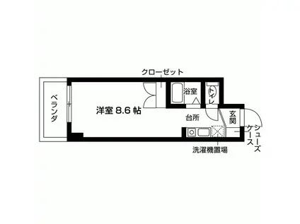 アミティ宝塚(1K/1階)の間取り写真