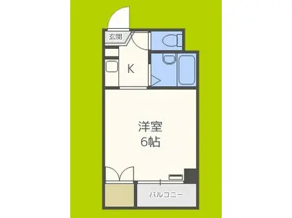 セラ北加賀屋B(ワンルーム/1階)の間取り写真