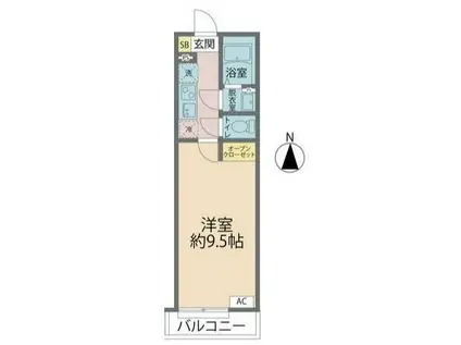 カインドネス所沢青葉台(1K/2階)の間取り写真