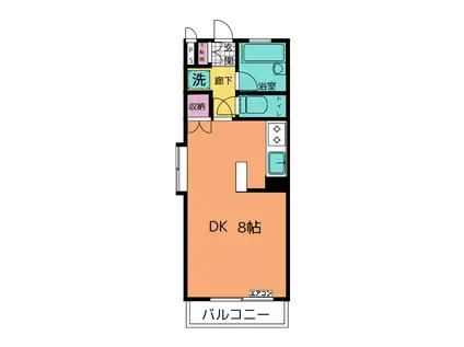 大岡リバーサイドマンション(1DK/4階)の間取り写真