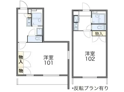 レオパレスひたち野(1K/3階)の間取り写真