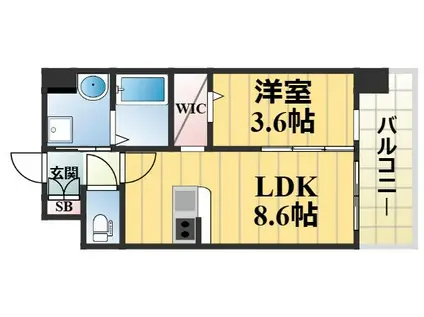 ESTONE HIGASHIOSAKA(1LDK/8階)の間取り写真