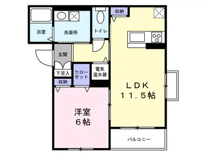 ソラーナ堺(1LDK/2階)の間取り写真