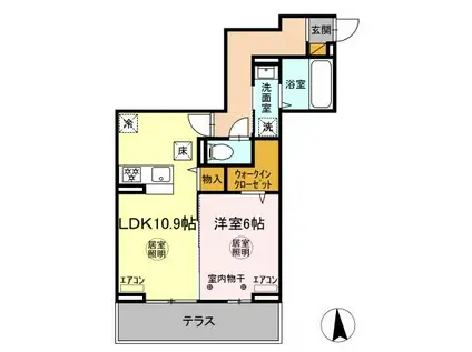 北松戸PJ(1LDK/1階)の間取り写真