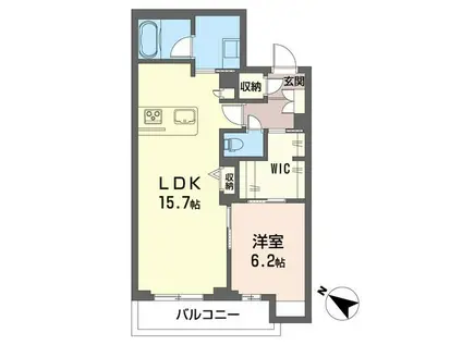 ウィズプラス東川口(1LDK/3階)の間取り写真