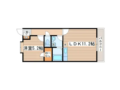 クレールヒロセI(1LDK/1階)の間取り写真