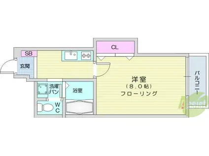 エルシャフト(1K/2階)の間取り写真