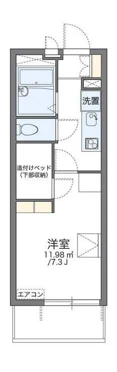レオパレスハッピーブリッジ 3階階 間取り