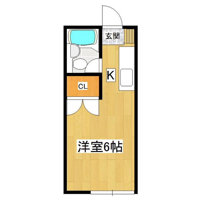 カーサ中田1号棟(ワンルーム/1階)の間取り写真