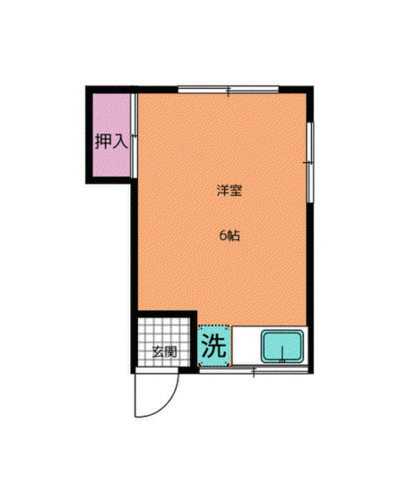 杉荘(ワンルーム/2階)の間取り写真