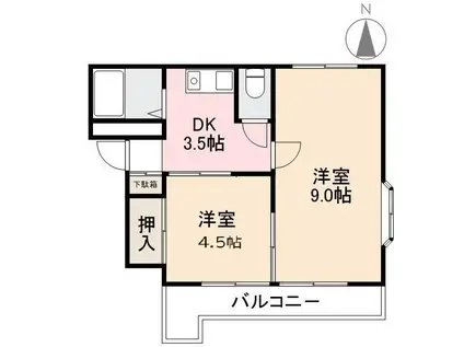 ウィズ番町(2DK/3階)の間取り写真