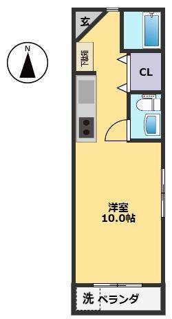 サンテラス北本町(ワンルーム/1階)の間取り写真