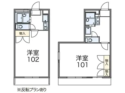 レオパレス深田(1K/2階)の間取り写真