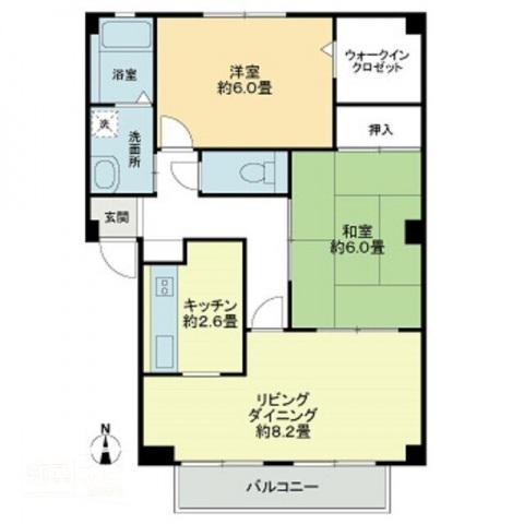フォブール泉川(2LDK/2階)の間取り写真