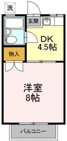 プレジール南昭和(1DK/1階)の間取り写真