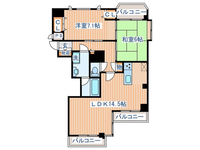 アメニティ・ホクト(2LDK/2階)の間取り写真