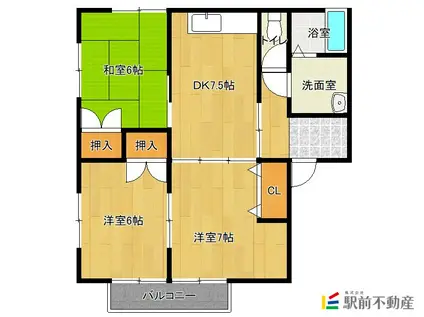 イーストコーポ(3DK/1階)の間取り写真