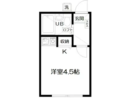 グランドール調布ー富士見町2丁目-(1K/2階)の間取り写真