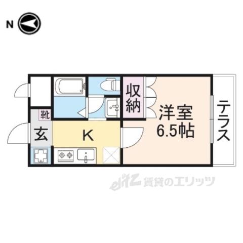 キャンディ・ポット(1K/1階)の間取り写真