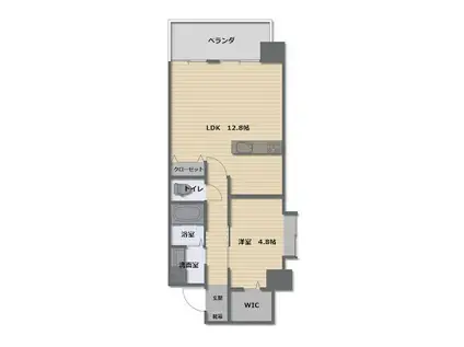 ESANTERRACE喜屋武(1LDK/10階)の間取り写真