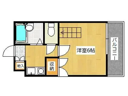 ロイヤルシャトー黒崎(1K/6階)の間取り写真