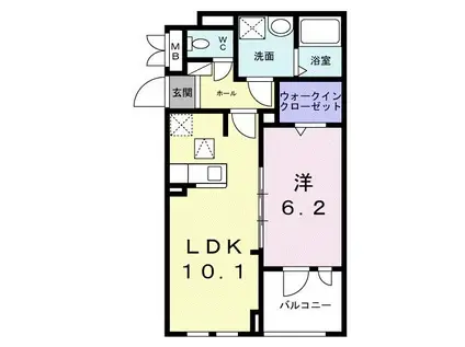 プラージュ(1LDK/1階)の間取り写真