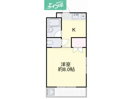 サンシャイン岡(1K/2階)の間取り写真