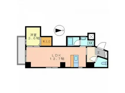 アーバンパレス医大前(1LDK/3階)の間取り写真