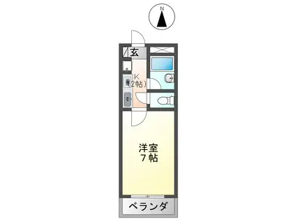 ツリービレッジ(1K/1階)の間取り写真