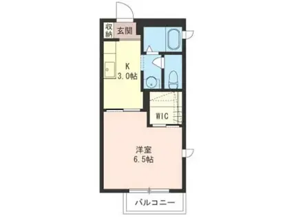 ライキ エカヒ(1K/1階)の間取り写真