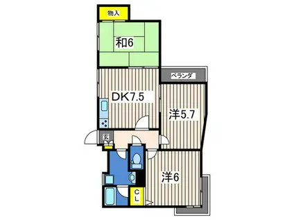 ハイメゾン橋本5(3DK/2階)の間取り写真